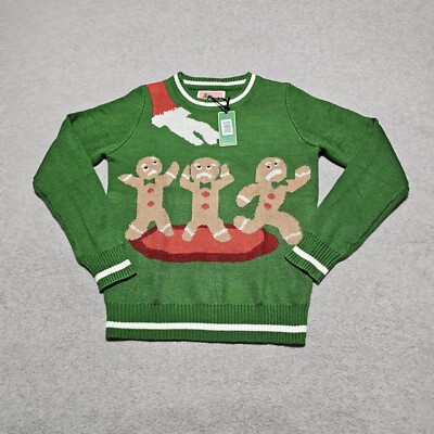 Tipsy Elves Ugly Christmas Sweater Womens Medium Gingerbread Man Cookies  - Main Image