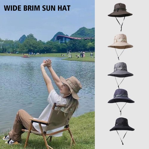 Wide Brim Sun Hat UV Protection Bucket Cap For Hiking Z4Y6 Fishing Camping';