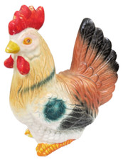Vintage Ceramic Hand Painted Rooster Chicken Figurine - Country Farmhouse Decor