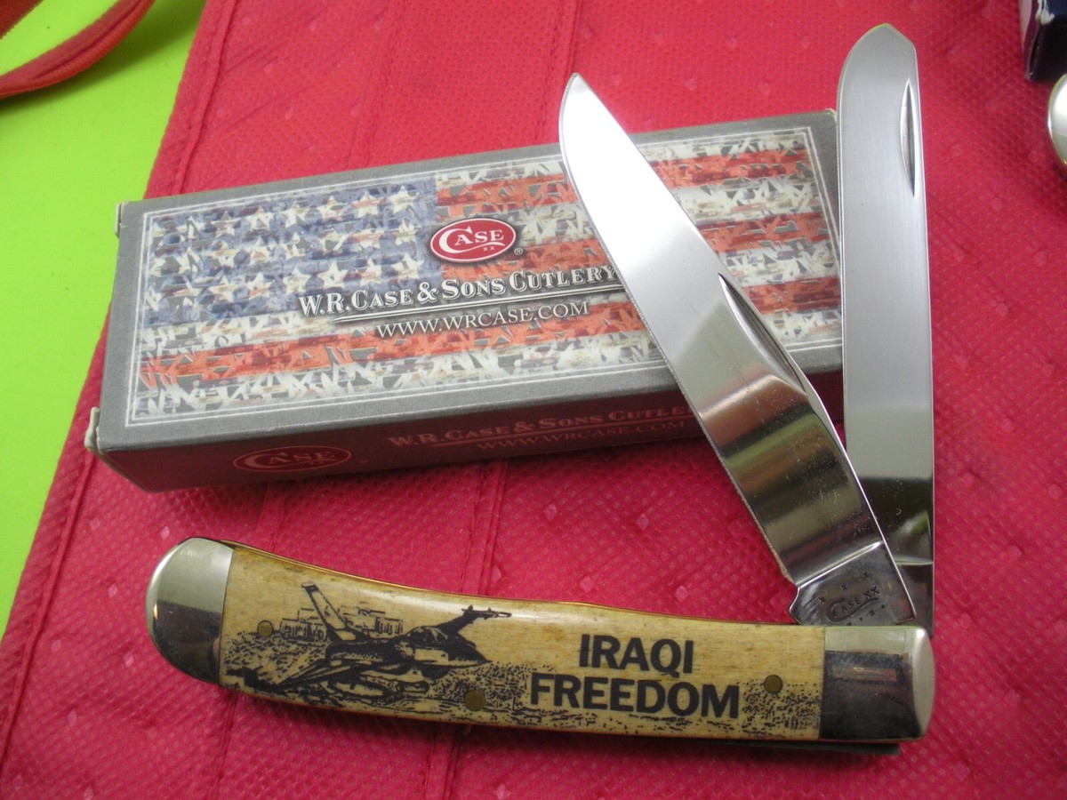 CASE IRAQI FREEDOM TRAPPER KNIFE NEVER USED IN BOX #6254 SS | eBay