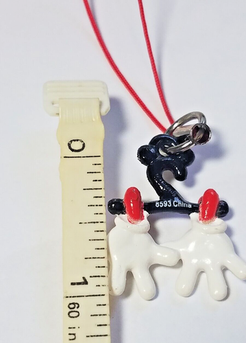 Vtg Mickey Mouse Gloves on Hanger Cell Phone Dangle Charm Stamped Disney China - Photo 7 sur 8