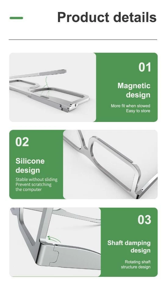 Fashionable Glasses Design Laptop Stand Foldable Lightweight Laptop Holder - Image 3 of 4