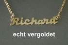 Elegant Necklace Richard Chain Real Gold-Plated Name Necklace New