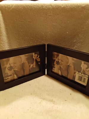 New Scratched MALDEN INTERNATIONAL DESIGN Double 4x6 Picture Frame Hinges Black 