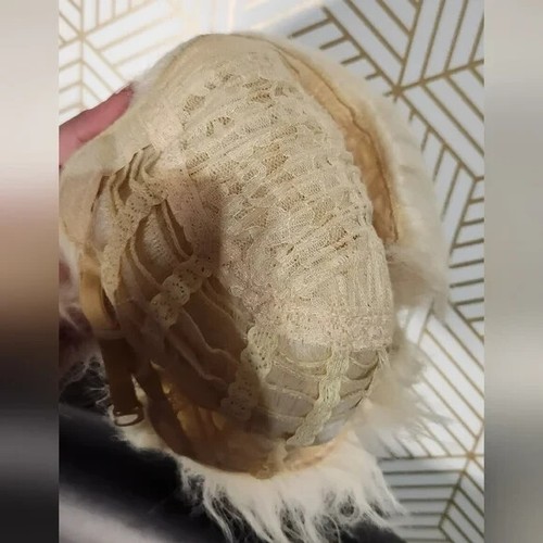 Blonde/White Mad Scientist Halloween Costume Cosplay SHORT Layered Wig - Bild 5 von 5