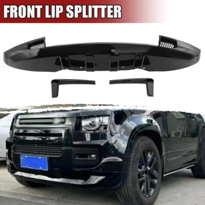 STARRY_NIGHT2020 GLOSS BLACK FRONT BOTTOM SPLITTER LIP 2020+ FOR LAND ROVER DEFENDER 90 110 L663
