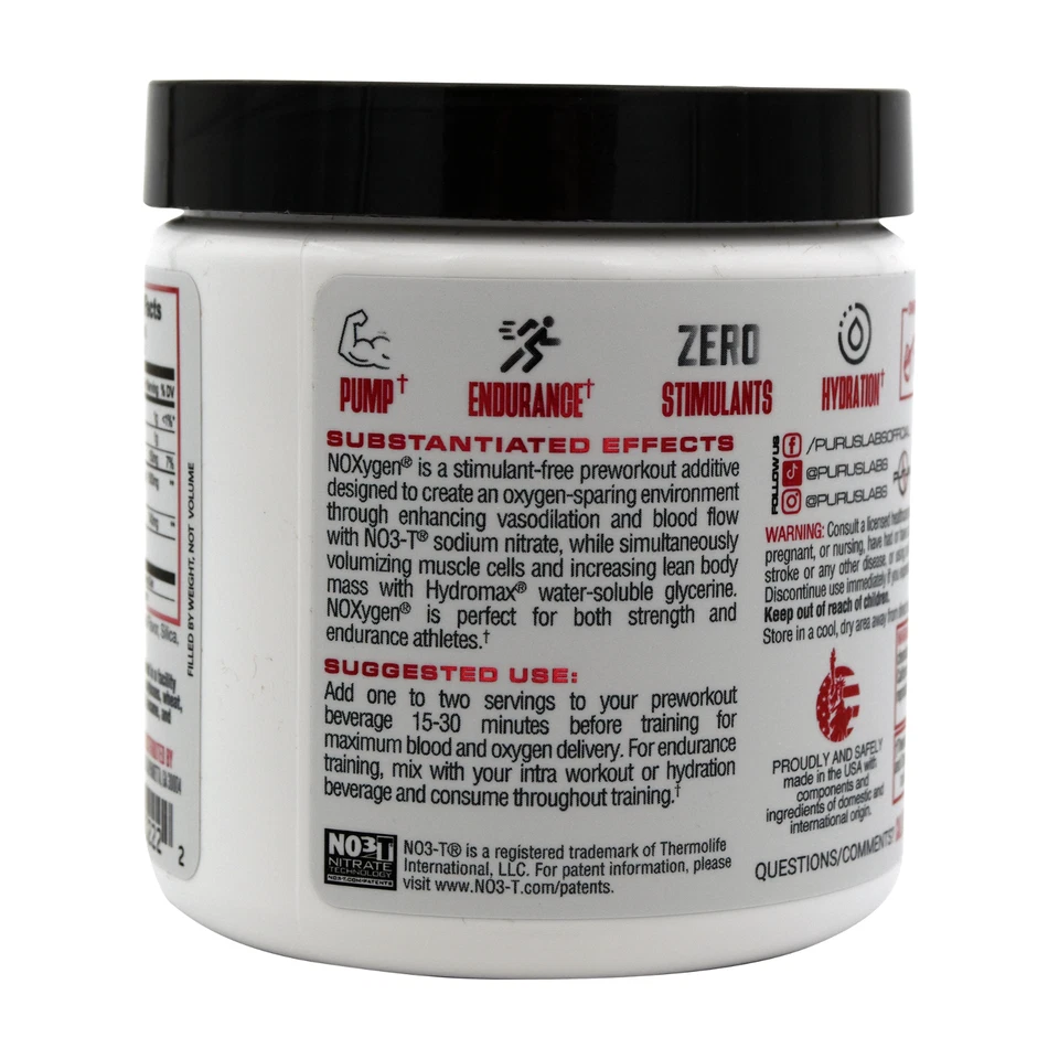 Purus Labs oxígeno sin sabor: refuerzo de óxido nítrico de acción rápida (40 porciones) Foto 3 de 3