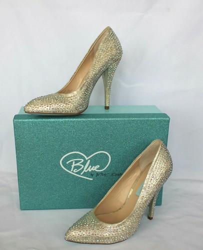 LAST ONE Betsey Johnson 7.5 Rhinestone Sparkle Champ Fab high heel shoes pumps - Picture 3 of 12
