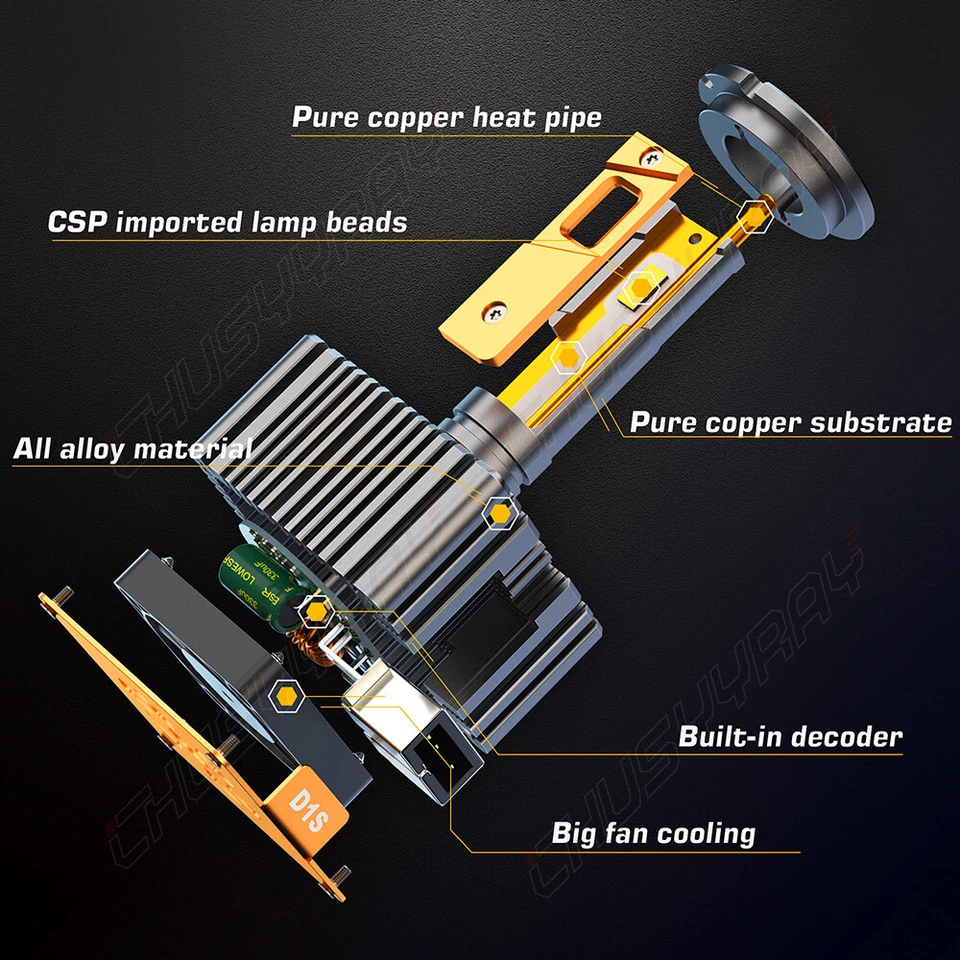 2 x D1S D1R светодиодная лампа фары 6000K дальнего ближнего света обновление ксеноновый комплект преобразования - Изображение 2 из 4