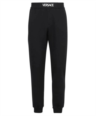 Versace Men's La Greca embroidered Joggers Black 4XL NWT $995+