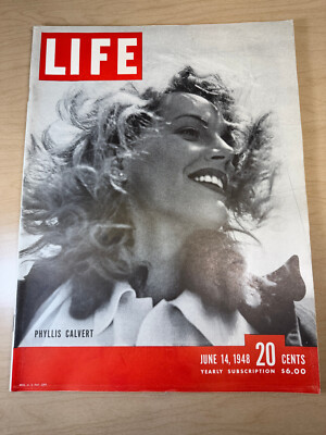 Vtg LIFE MAGAZINE JUNE 14 1948 PHYLLIS CALVERT Ads Camel RCA VICTOR Radio