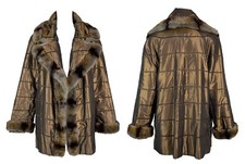 F/w 1995 Fendi By Karl Lagerfeld Leather & Silk Reversible Fur Coat Jacket