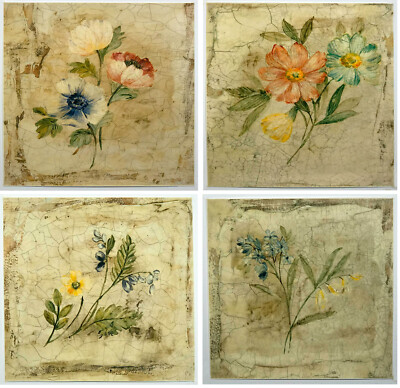 4er Set Botanische Fliesen Themen Reproduktionsdrucke