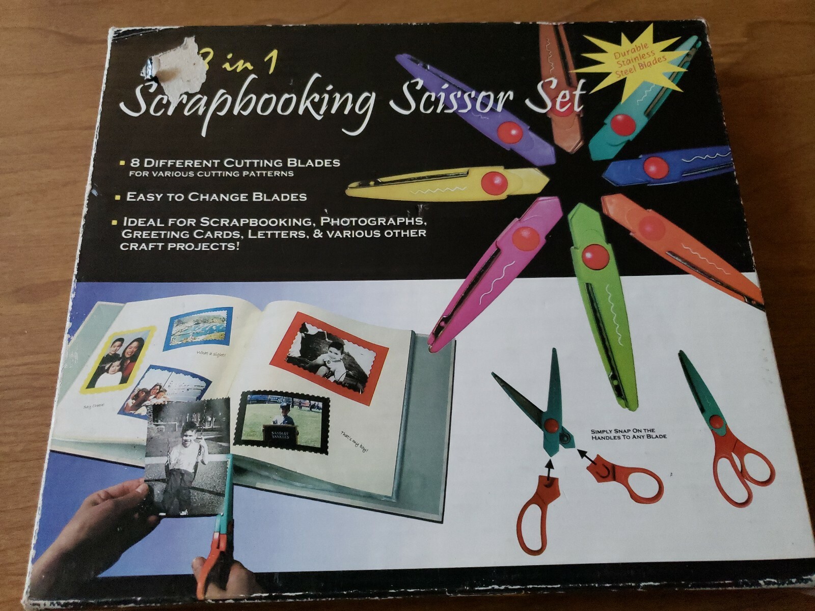 8-piece scrapbooking scissors set with decorative blades-image