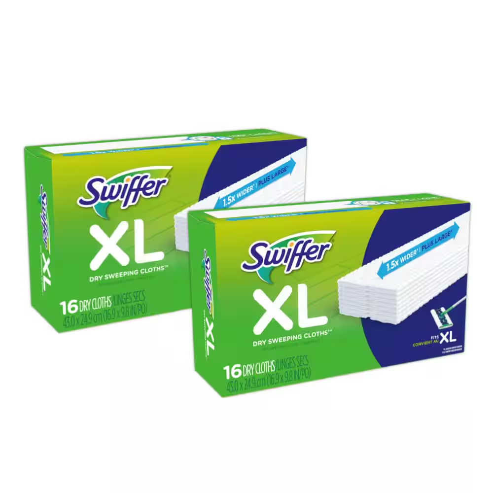 Swiffer Sweeper XL Dry Cloth Refills Unscented 16 Count 2-Pack