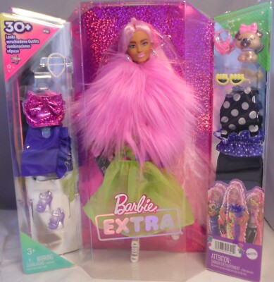 Barbie Extra Deluxe Mix & Match 30+ Looks Outfits 2021,  Rosa Haare HGR60 NEU