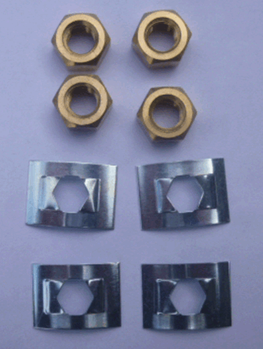 Villager Stove Glass Clips Set of 4 Metal Clips and Brass Nuts  - Picture 1 of 5