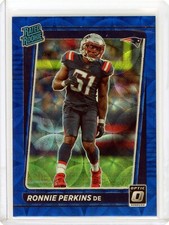 2021 Donruss Optic Ronnie Perkins Blue Scope Holo Rated Rookie RC #283 Patriots