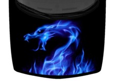 Fire Dragon Indigo Burning Flames Truck Hood Wrap Vinyl Car Graphic Decal 