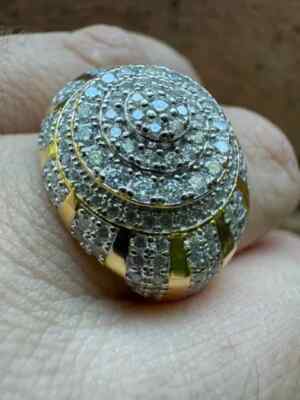 2Ct Round Moissanite Large Kings Dome Engagement Ring 14K Two-Tone Gold Plated