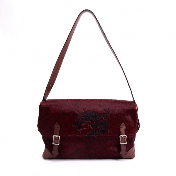 Jean-Paul GAULTIER Dragon Embroidery Unborn Calf Hand Bag(K