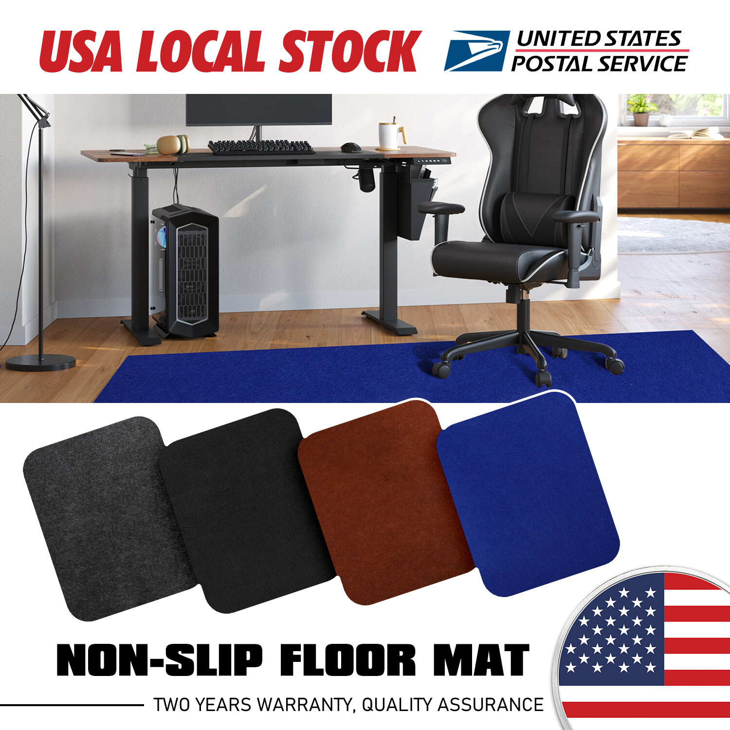 36x48 Anti-Slip Desk Chair Mat Protects Floors and Carpets for Home Office