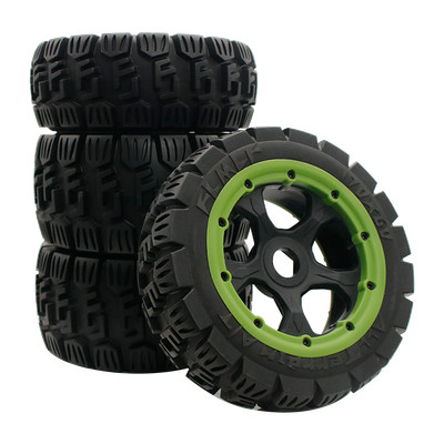 Schwarze und grüne Reifenringe Allradreifen für RC 1/5 HPI Rovan KM Baja 5B SS