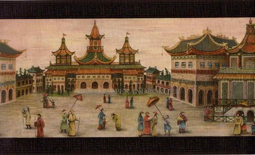 Raymond Waites Chinoiserie Pagoda Emperor's Palace Oriental Wallpaper Border - Picture 4 of 4