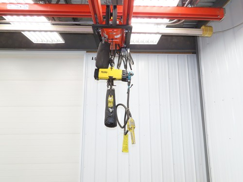 Yale Duff-Norton 2000 LB 1 Tonne pneumatischer Luftkettenzug 10'7" Lift Anhänger 6'