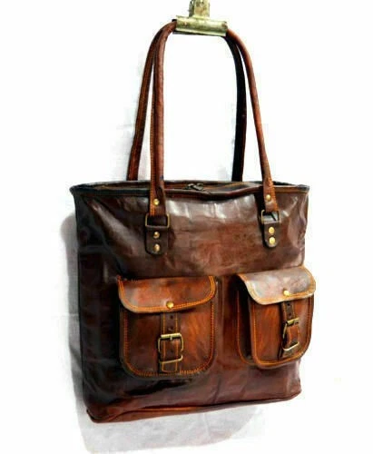 COACH Borsa donna vera pelle marrone tracolla fatta a mano casual da viaggio