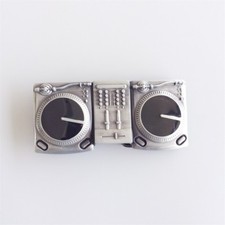 Antique Silver CD Turntables Enamel Music Belt Buckle also Stock in the US