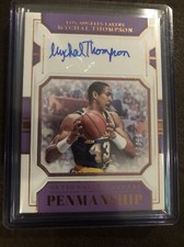 Mychal Thompson 2018-19 National Treasures PENMANSHIP Auto /25 LAKERS CHAMPION
