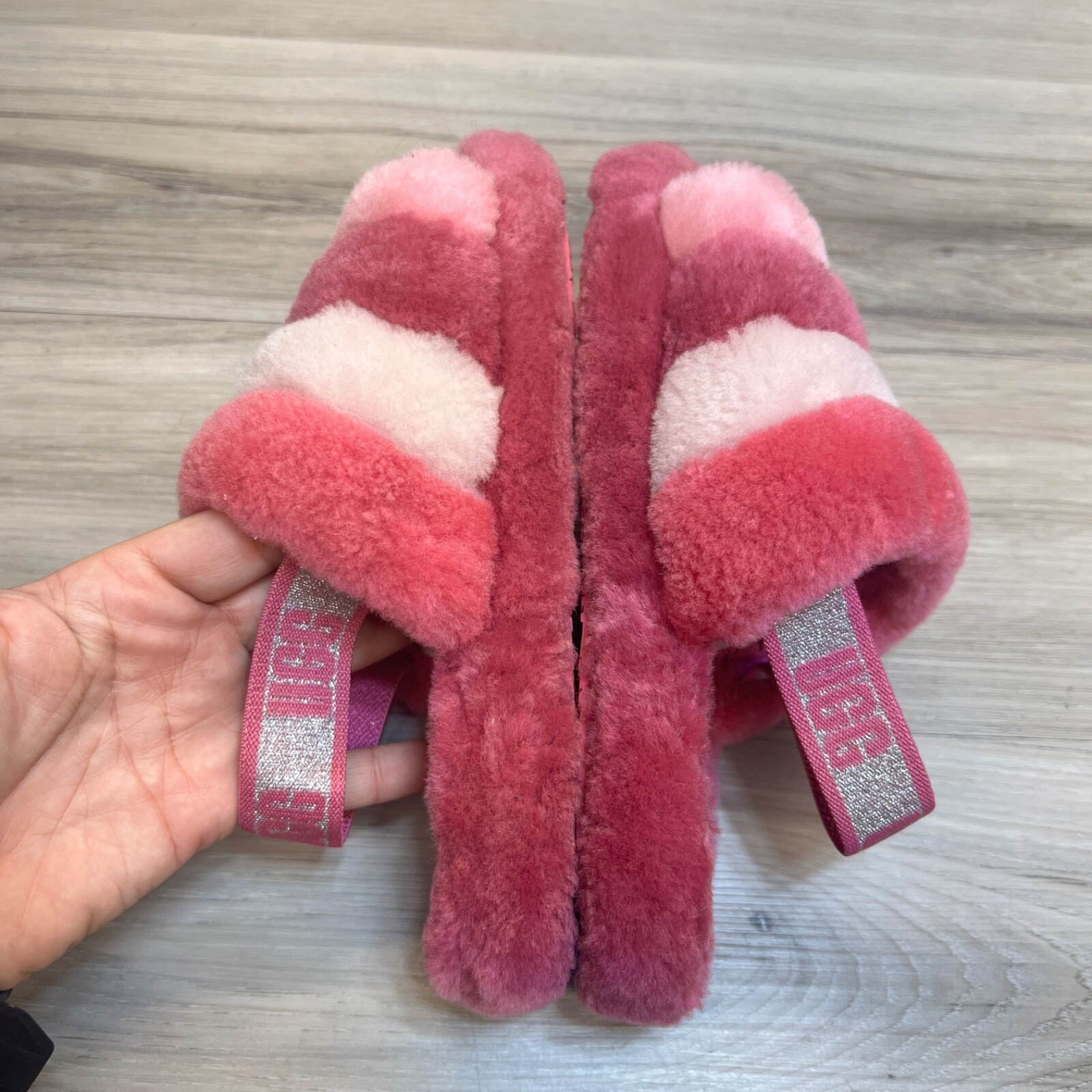 SAOLA UGG Fluff Yeah Slide slipper scarpa suola spessa rosa taglia ragazza taglia 5 EU 37