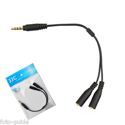 JJC SPY1 Cable Adapter 3.5mm TRRS to 2x 3.5mm Female Splitter iPhone 4s 5 5s 6