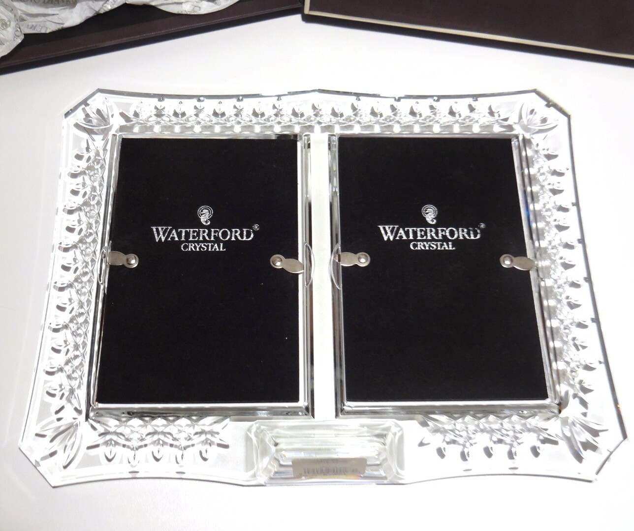 WATERFORD CRYSTAL 4x6 DOUBLE PICTURE FRAME LISMORE PATTERN IN