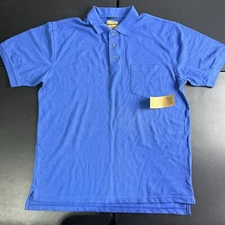 WearGuard Polo Mens Large Blue Style 11120 Cotton Polyester Vintage Workwear ✅