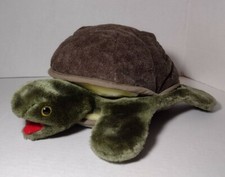Vintage Folkmanis Turtle Hand Puppet 12" Pretend Play Soft Toy Plush Folktails