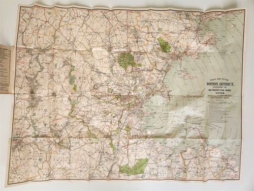 1898 Damrell & Upham Cycling & Driving Road Map of the Country Around Boston B2 - Picture 3 of 12