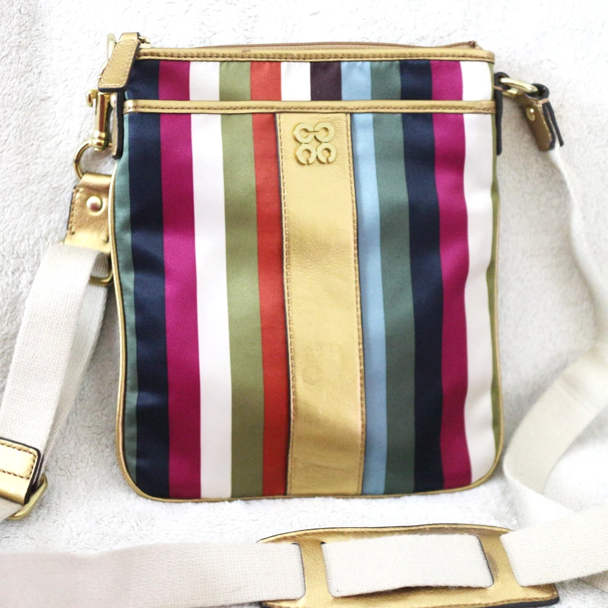 バッグ Coach Legacy Striped Rocker Crossbody Coach Legacy Striped Satin Exterior Bags & Handbags for Women for