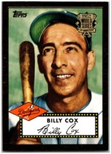 2002 Topps #52R-13 Billy Cox - 1952 Reprints HOF FREE SHIPPING!
