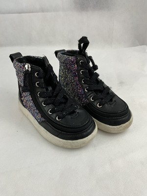 BILLY Footwear Toddler 10m Purple Metallic High Top Zip Around Shoes Black