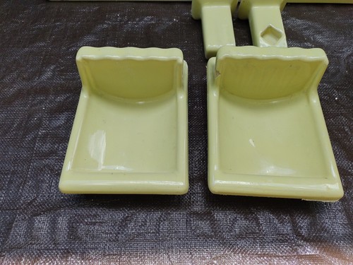 VINTAGE AMERICAN STANDARD MANCHU SAFFRON YELLOW BATHROOM SINK with accessories - Picture 21 of 23