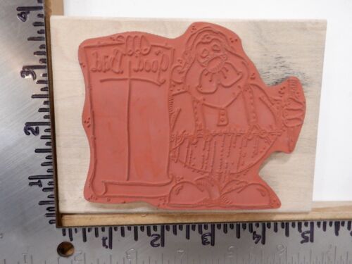 WHIPPER SNAPPER AY842 SANTA GOOD BAD LIST CHRISTMAS WOOD RUBBER STAMP EUC L5661 - Picture 2 of 2