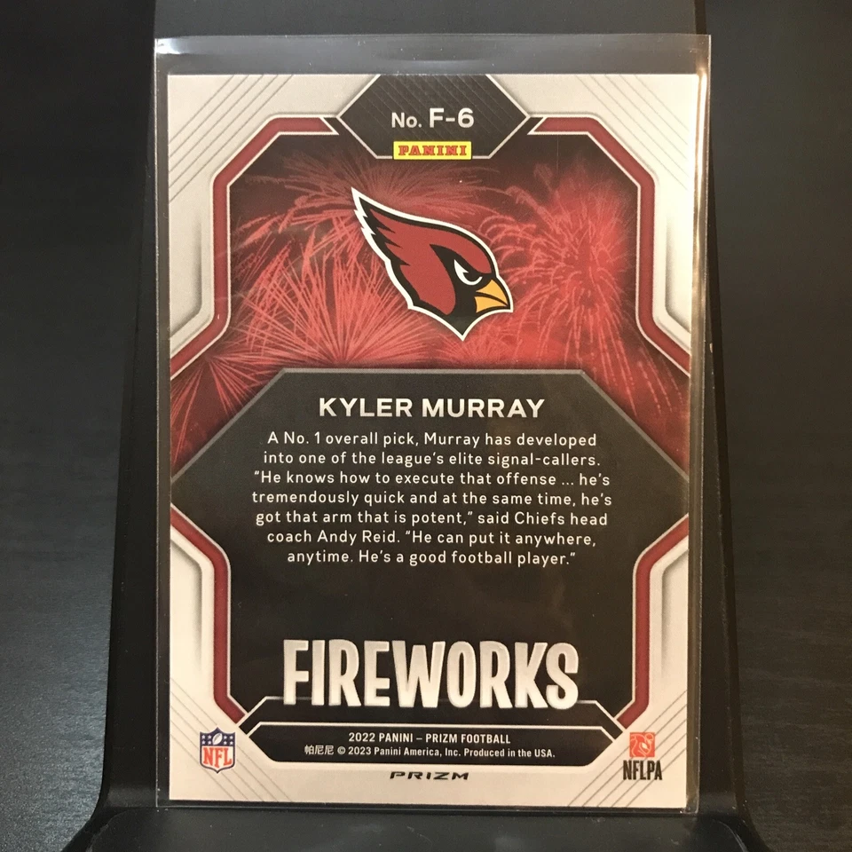 2022 Panini Prizm Football Fireworks Silver DISCO Kyler Murray Cardnials #F-6 - Image 4 of 4
