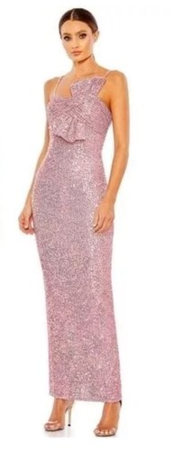 New MAC DUGGAL 11284 Rose Pink Sequined Faux Bow Column Gown Women's (12) $398 - Picture 2 of 13