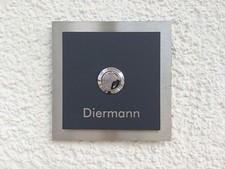 Klingelplatte Anthrazit Edelstahl Klingelknopf Türklingel Haustür Klingel