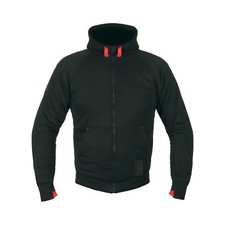 AKITO BLOCK ARAMID REINFORCED MOTORCYCLE PROTECTIVE BIKER HOODIE CE ARMOUR BLACK