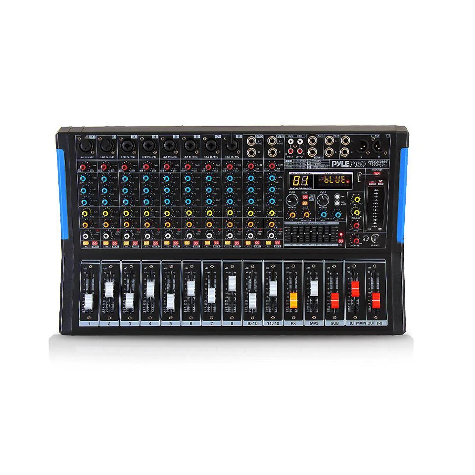 Pyle PMXU128BT 12 Channel Bluetooth DJ Studio Audio Sound Board Mixer System - Image 2 of 4