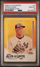 2020 Topps Allen & Ginter Chrome #13 AARON JUDGE Gold Refractor/50 PSA 10 POP 6
