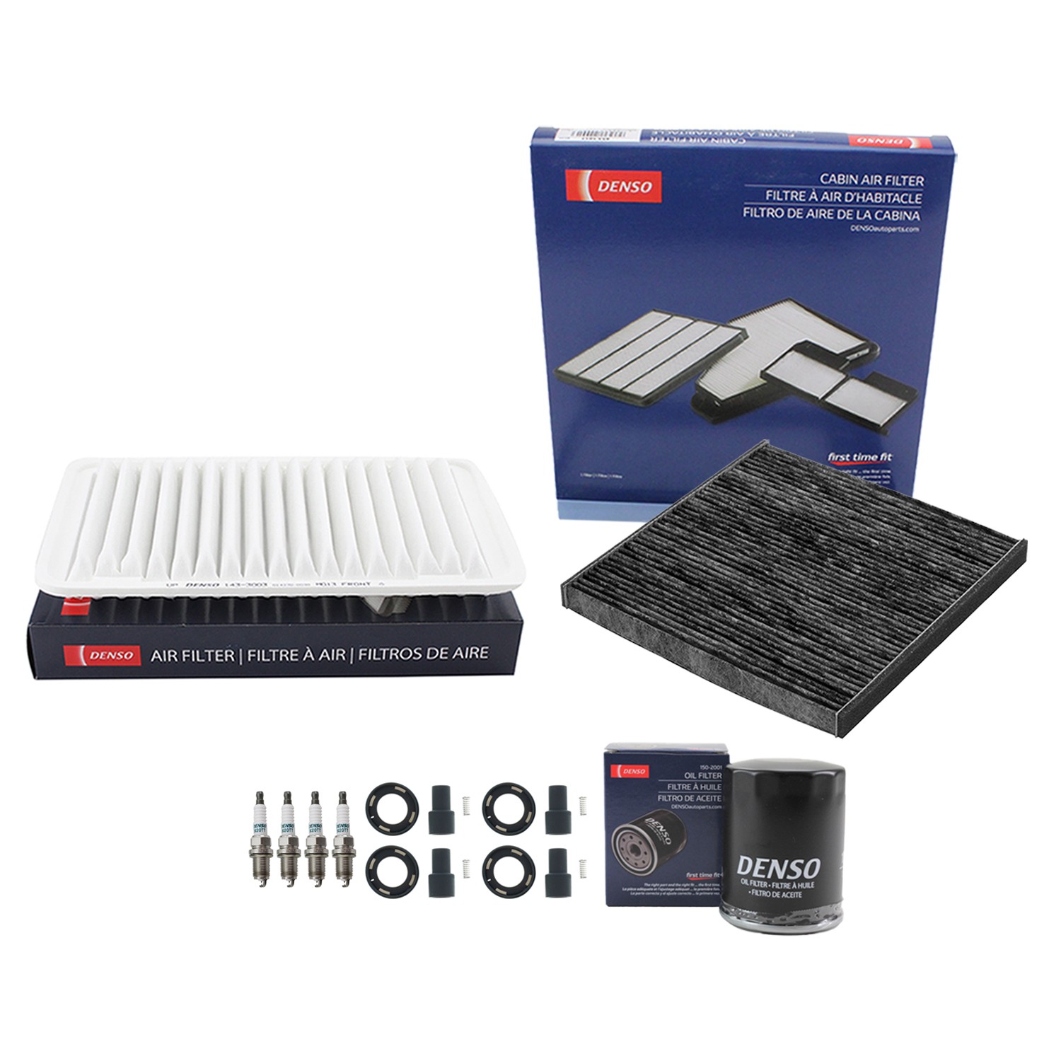 Denso Tune Up Kit 4 Spark Plugs  Boots Kit for Camry Solara 2.4L L4 FWD 2AZ-FE